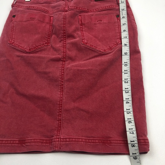 Anthropologie Holding Horses Red Denim Jean Skirt - Picture 4 of 8